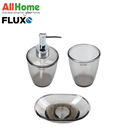 FLUXO 6462 3PC TRANSPARNT BATHROOM SET GRAY