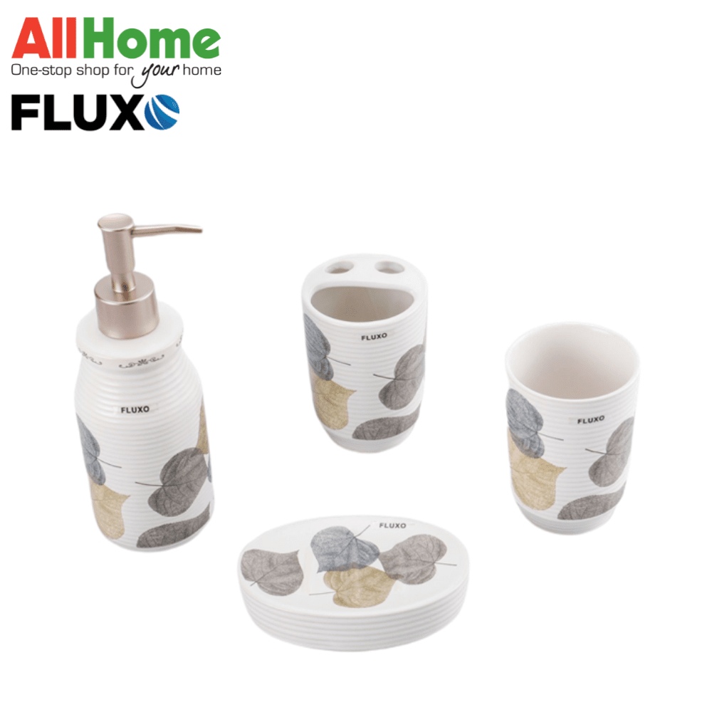 FLUXO 4PC CERAMIC BATHRM SET AUTUMN LEAVES