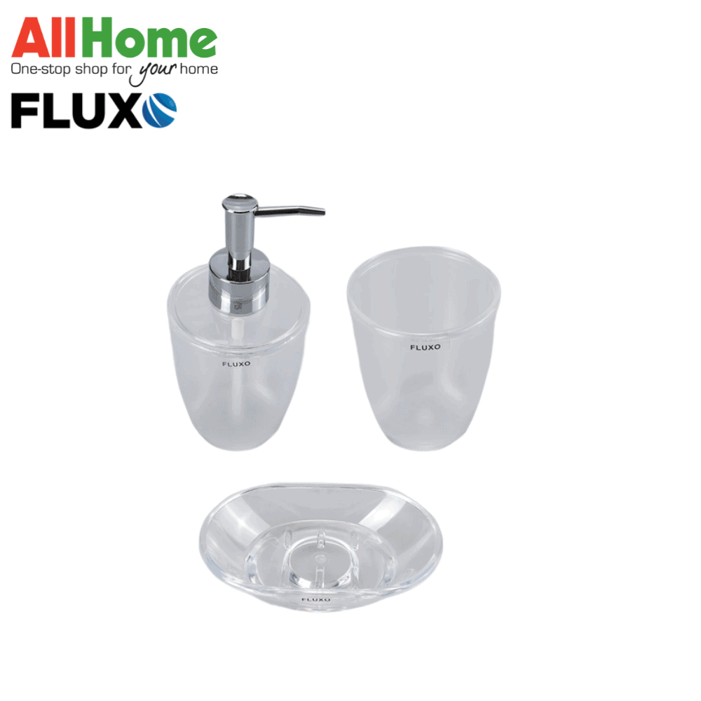 FLUXO 6462 3P TRANSPARENT BTHROOM SET BEIGE