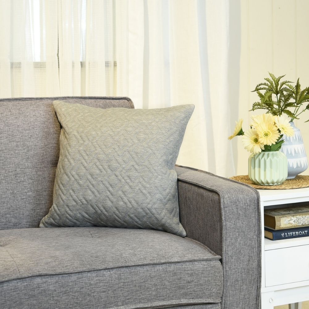 Throw Pillow Case Polyester Diamond 17" x 17" Light Gray