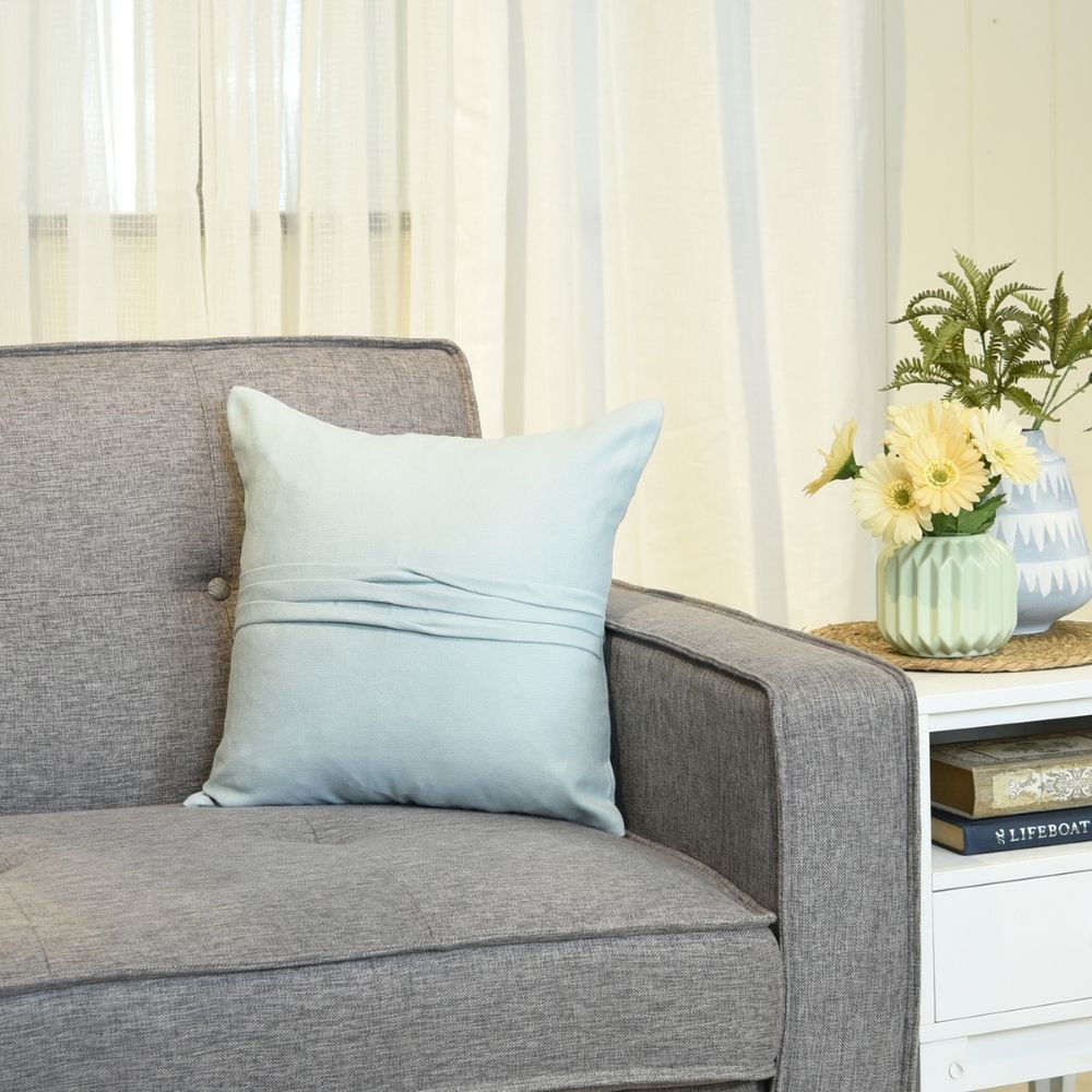 Throw Pillow Case Wave Stripe 17" x 17" Light Blue