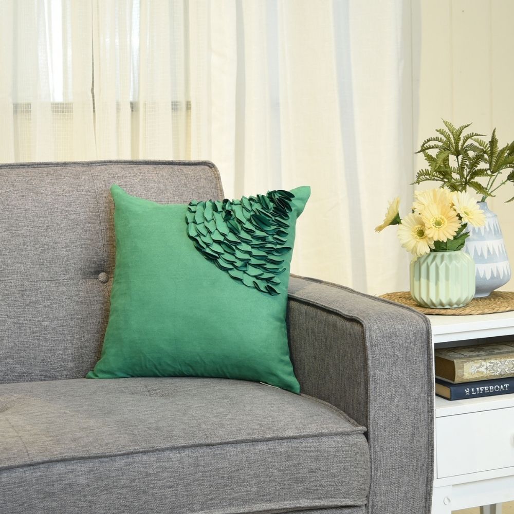 Throw Pillow Case Suede Northern Euro 17" x 17" Green