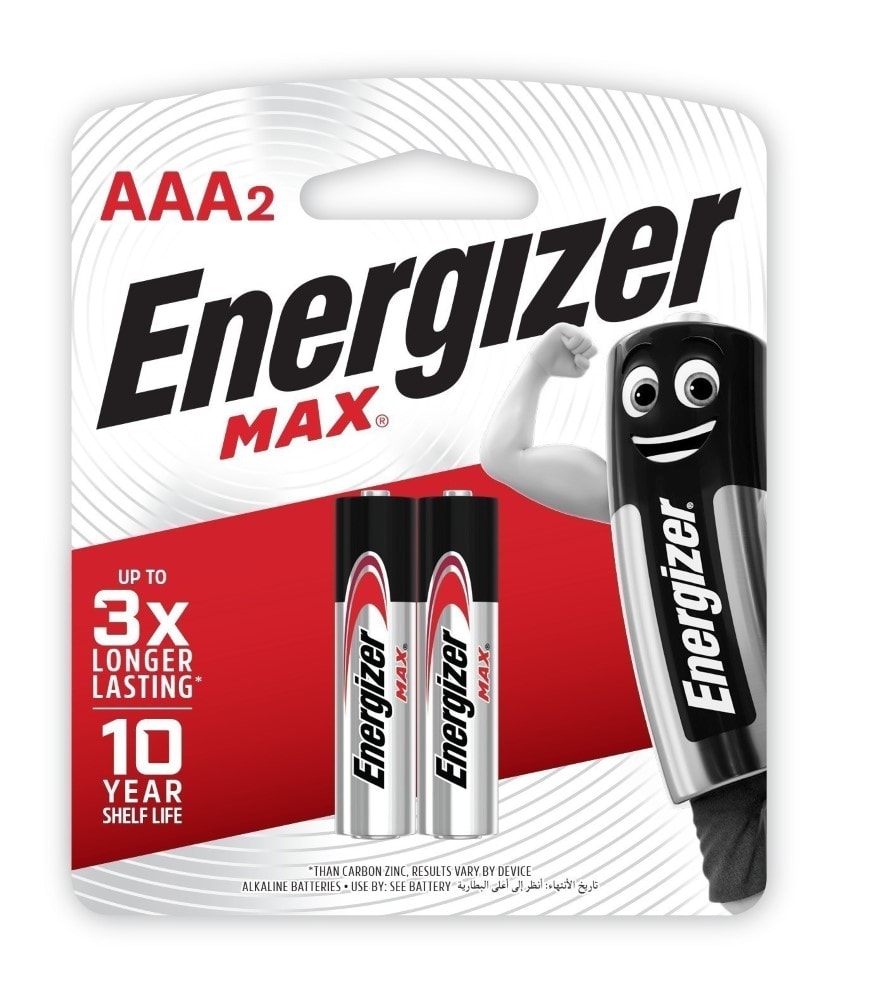 Energizer Battery E92Bp2 Max AAA by 2s Carbon Zinc