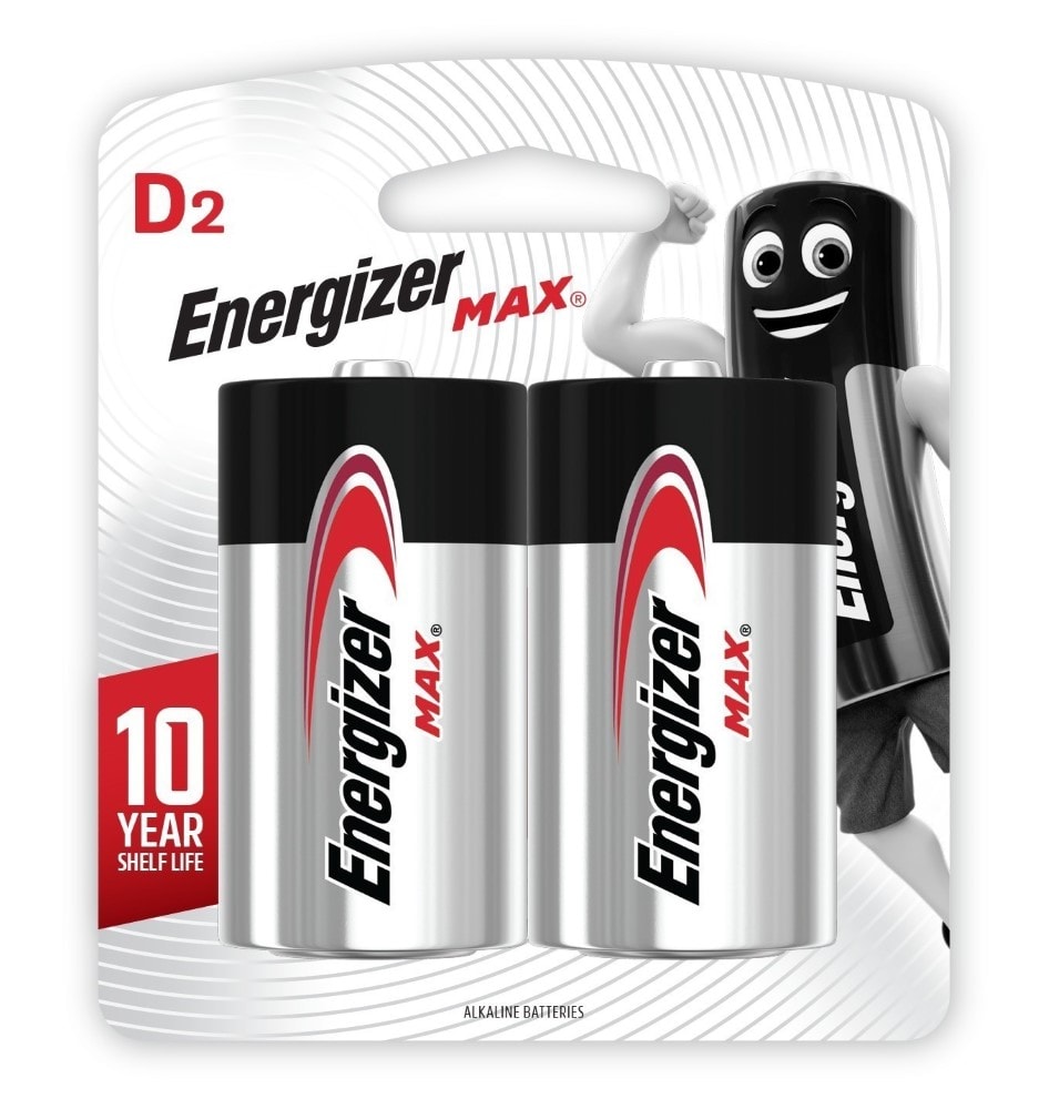 Energizer Battery E95Bp2 Max D by 2s Carbon Zinc