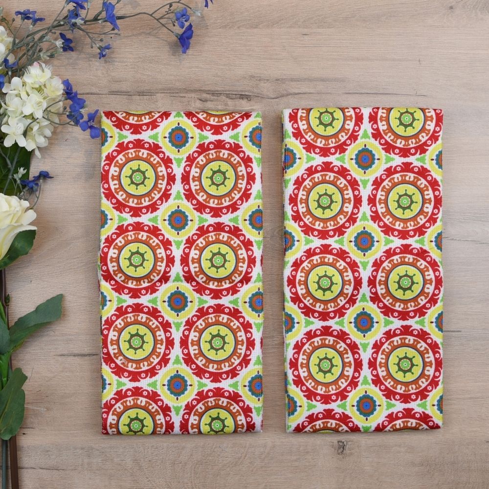 HAPPY KITCHEN Microfiber Kitchen Towel Set of 2 Multicolor