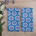 HAPPY KITCHEN Microfiber Kitchen Towel Set of 2 Teal Flower
