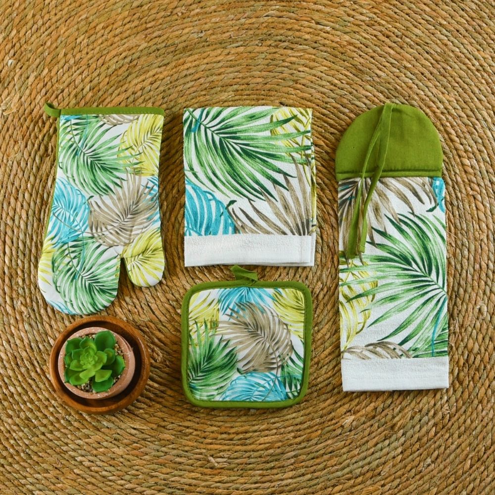 HK AH-PHM-14 Banana Leaves 4pc Ktchn Set