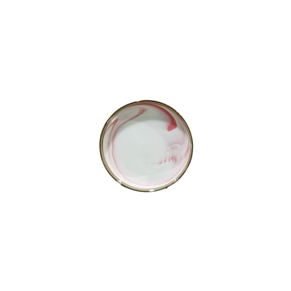 ONAIDA Stoneware 7.5-inch Plate Pink Marble Glaze
