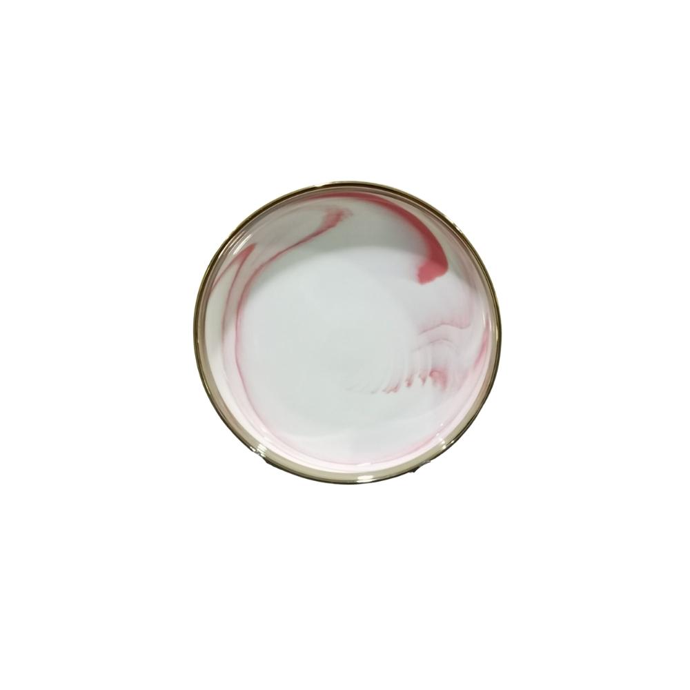 ONAIDA Stoneware 10-inch Plate Pink Marble Glaze