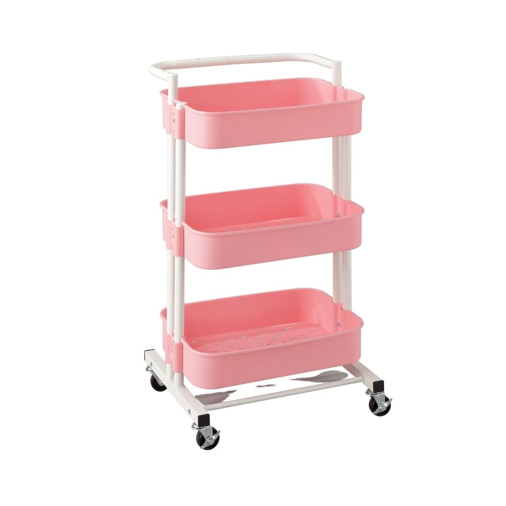 EZ SPACES 3-Tier Multi-purpose Trolley-Pink