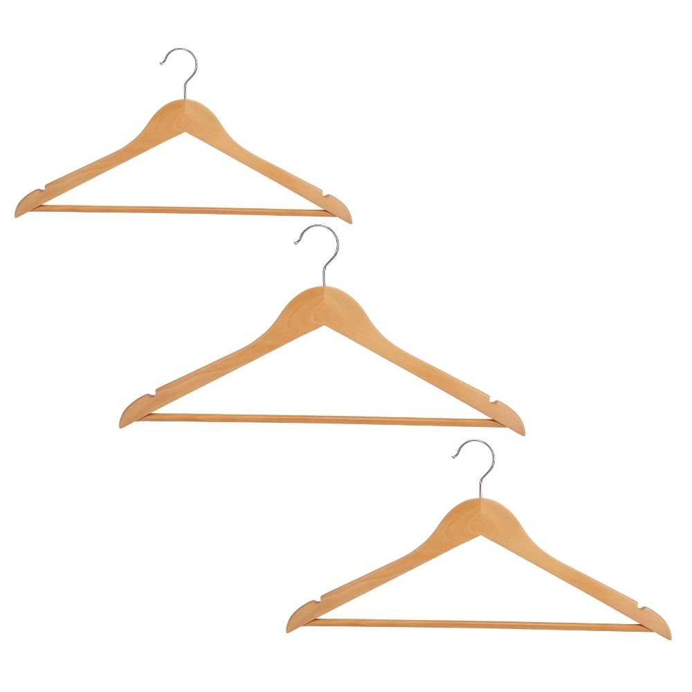 EZ SPACES 3pcs Wooden Shirt Hanger 