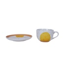 ONAIDA Stoneware Cup and Saucer Yellow set of 4