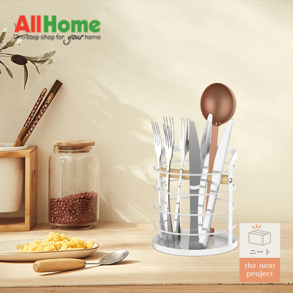 ROGU Cutlery Holder White & Wood