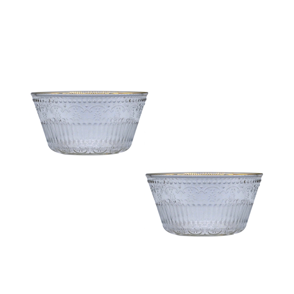 Hooga 2-piece Old Fashioned Bowl Set with Gold Rim 420ml (FDW/L2)