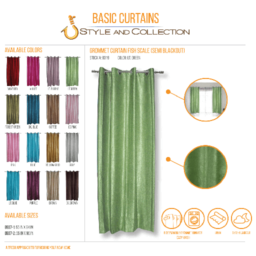 STYLE & COLLECTION Window Curtain Semi-Blackout Shimmer 55" x 84" Light Blue 