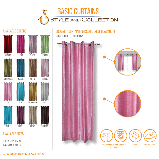 STYLE & COLLECTION Window Curtain Semi-Blackout Shimmer 55" x 84" Purple  