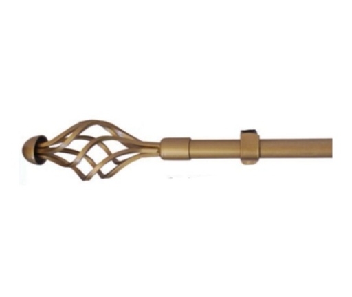 STYLE & COLLECTION Curtain Rod Single Painted Dark Brass 1.6m - 3.1m 19mm Swivel