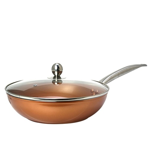 MASFLEX Copper Deep Frypan with Glass Lid 28cm