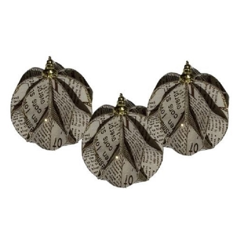 Classic Newspaper Christmas Hanging Ornament Flower