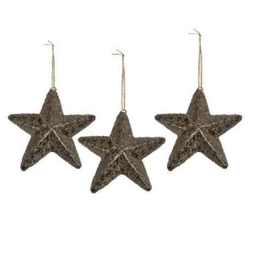 Rustic Glit Star Hanging Christmas Ornament