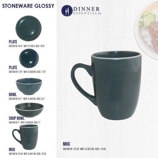 Dinner Essential Stoneware Charcoal Gray Diningware