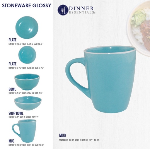 Dinner Essential Stoneware Mint Green Diningware