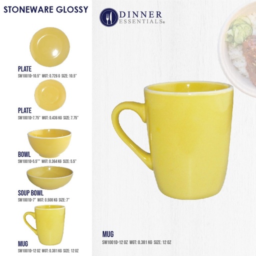Dinner Essential Stoneware Mustard Diningware