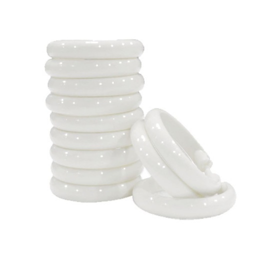 Shower Curtain 12 Piece O-Rings 3.9cmx5.8cm Black, Choco, Cream and White