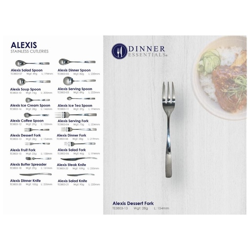 DINNER ESSENTIAL Alexis dessert fork 154mm