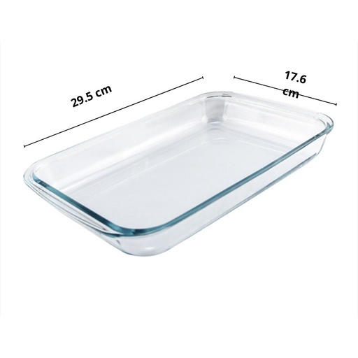 MASFLEX Rectangular Borosilicate Visible Clear Glass Bakeware, from Oven to Table Kitchen Glassware