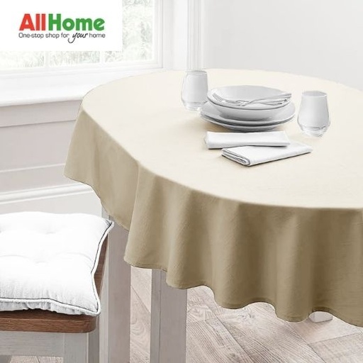HOMETHREADS Fabric Table Cloth Taupe With Multiple Size Variations