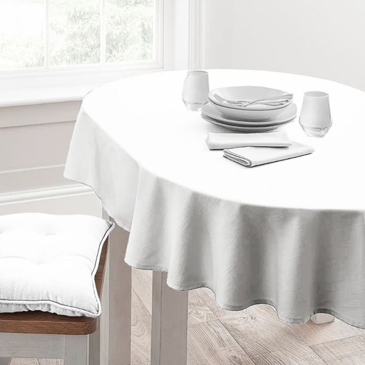 HOMETHREADS Fabric Table Cloth White With Multiple Size Variations
