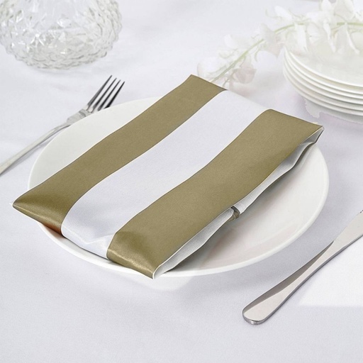 HOMETHREADS Fabric Table Napkin Stripes 17x17 Taupe