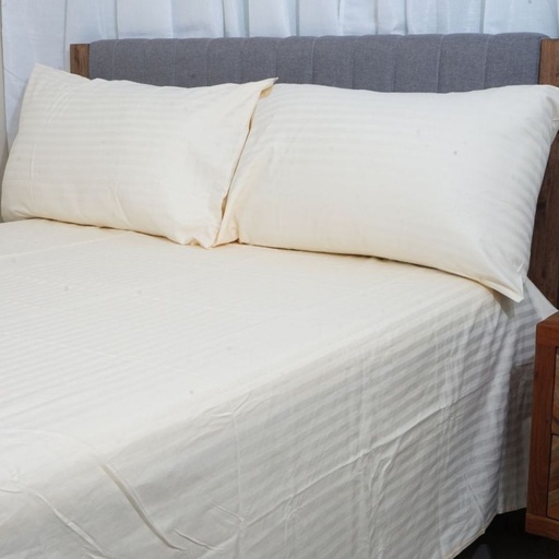 HOMETHREADS 3 Piece Set Bedsheet Hotel Collection Ecru With Multiple Size Variations