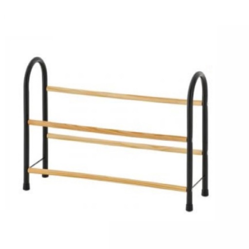 2-Tier Shoe Rack with Wood Grain