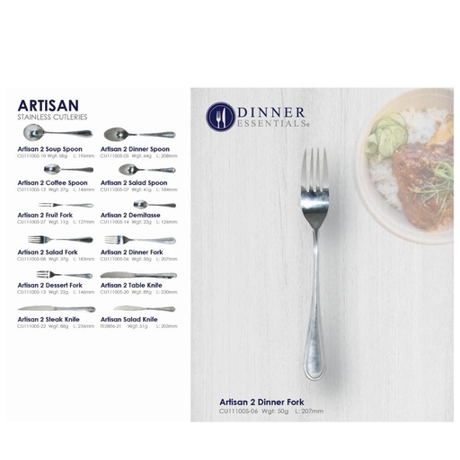 Dinner Essential Artistan 2 Dinner Fork 207mm