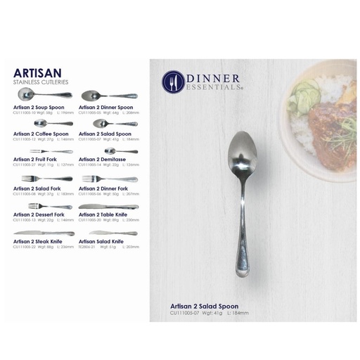 Dinner Essential Artistan 2 Salad Spoon 184mm