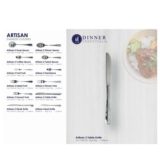 Dinner Essential Artistan 2 Table Knife 230mm