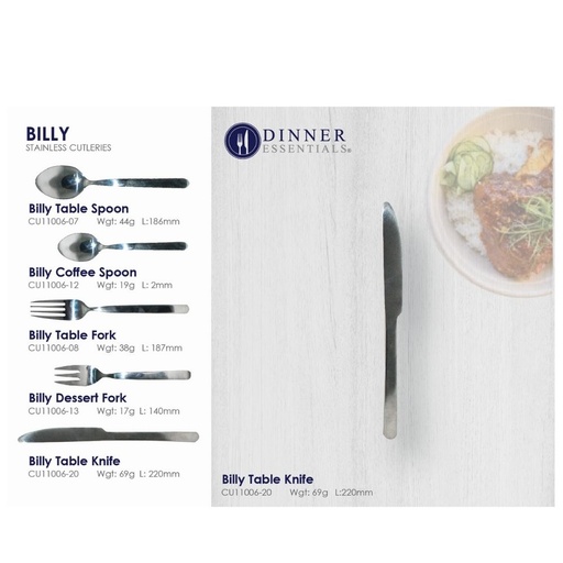 Dinner Essential Billy Table Knife 220mm