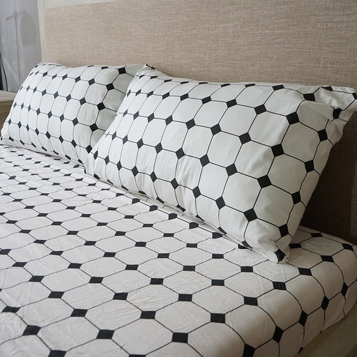 LINENS N' THINGS 3 Piece Set Bedsheet Cotton 300 Thread Count Cube With Multiple Size Variations