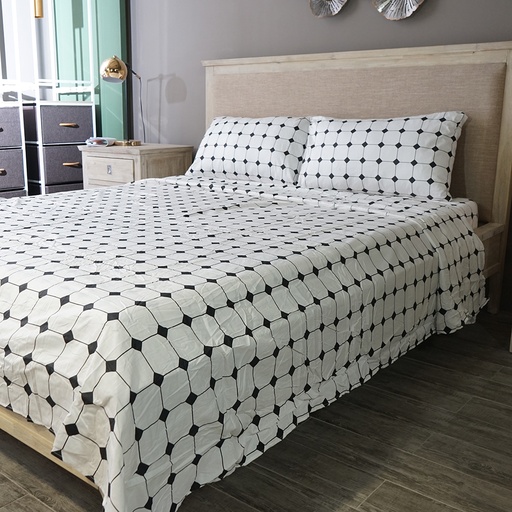 Linen N Things 4pcs Set Bedsheet Cotton 300 Thread Count Cube