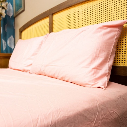 Linen N Things 3pcs Set Bedsheet Cotton 300 Thread Count Light Pink