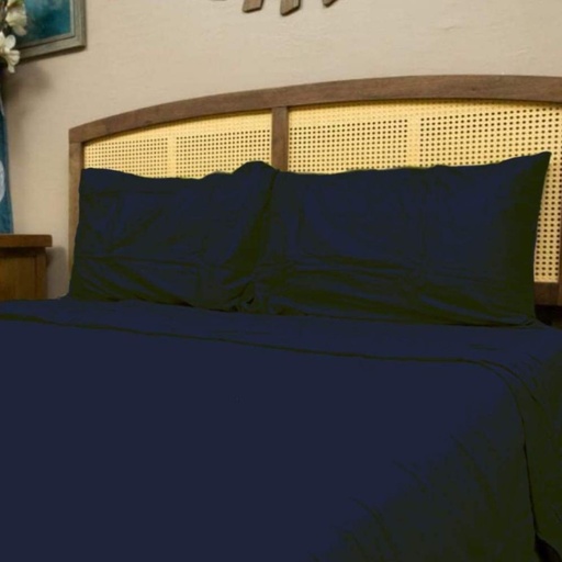LINENS N' THINGS 4 Piece Set Bedsheet Cotton 300 Thread Count Navy Blue With Multiple Size Variations