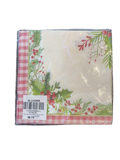 Z KT10033 33X33CM RED FRAME NAPKINS