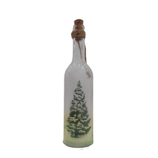 Lighted Bottle with Christmas Ornament