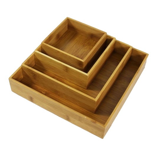Dinner Essential Bamboo Storage Tray Wooden Tray box Organizer box
