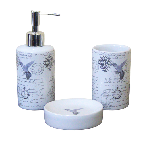 EZ SPACES 3PC CERAMIC BATH SET C300