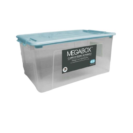 MEGABOX Storage Box Carri-Mi Series with Handle 9 Liters (Arctic Blue, Brown)