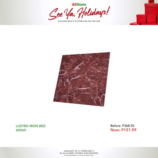 LUSTRO XND 60X60 D605 IRON RED