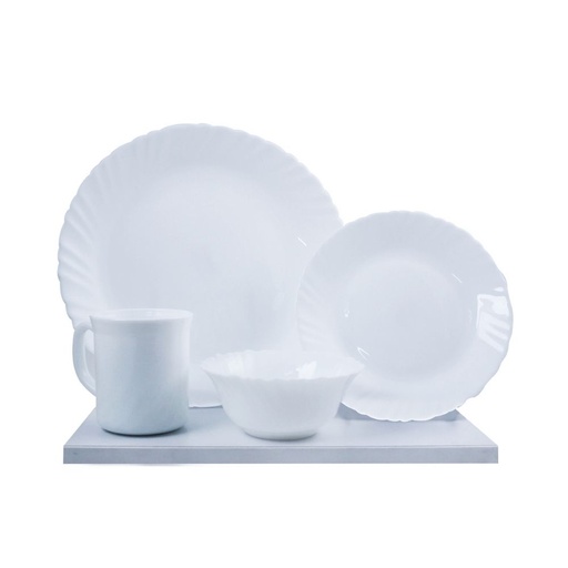 Plain White Dinner 8 Piece Set Dinnerware